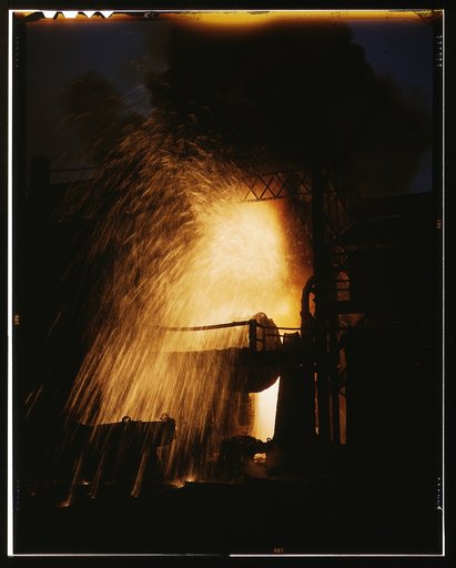 Bessemer converter (iron into steel), Allegheny Ludlum Steel[e] Corp., Brackenridge, Pa.