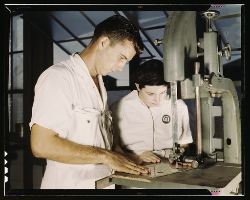 NYA employees receiving training in the Assembly and Repair Dept., U.S. Naval Air Base, Corpus Christi, Texas