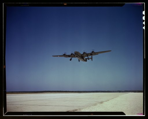 Transport plane takes off on test flight, Consolidated Aircraft Corp., Fort Worth, Texas