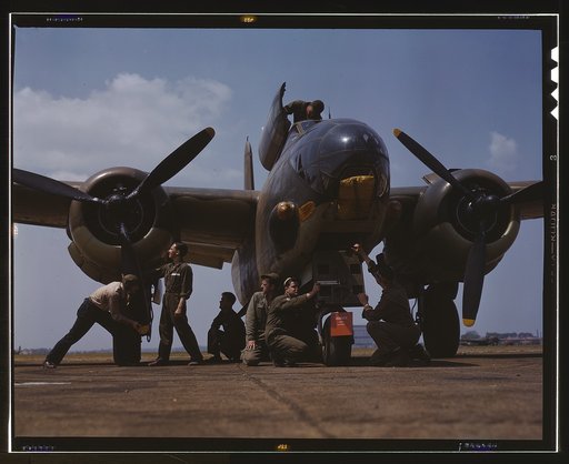 Servicing an A-20 bomber, Langley Field, Va.
