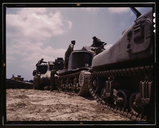 M-3 and M4 tank company at bivouac, Ft. Knox, Ky.