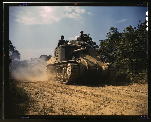 M-3 tanks in action, Ft. Knox., Ky.