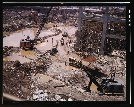 Construction work at the TVA's Douglas Dam, Tenn.