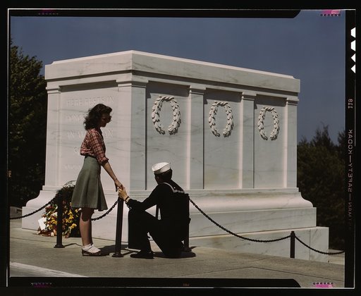 Sailor and girl at the Tomb of the Unknown Soldier, Washington, D.C.
