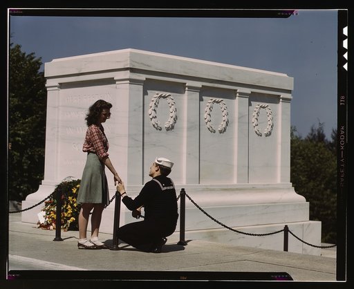 Sailor and girl at the Tomb of the Unknown Soldier, Washington, D.C.