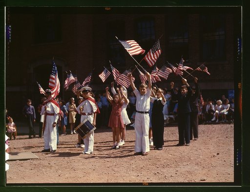 Children stage a patriotic demonstration, Southington, Conn.