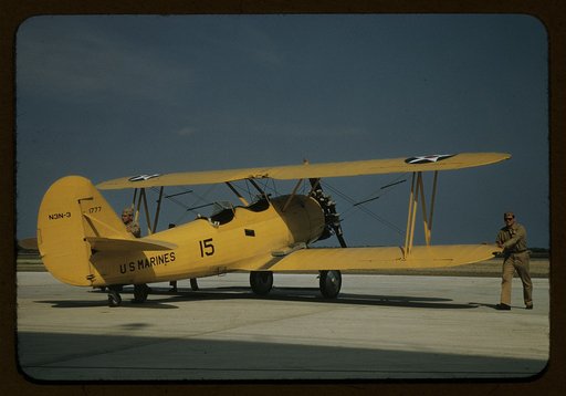 Marine power plane which tows the training gliders at Page Field, Parris Island, S.C.