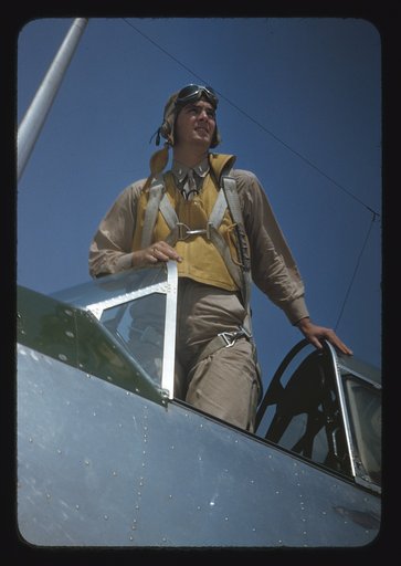 Marine Corps lieutenant studying glider piloting at Page Field, Parris Island, S.C.