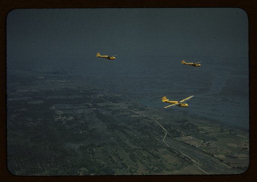 Marine Corps gliders in flight out of Parris Field, S.C.