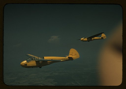 Marine Corps gliders being towed from Page Field, Parris Island, S.C.