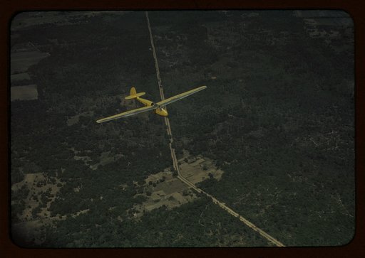 Marine Corps glider in flight over Parris Island, S.C.