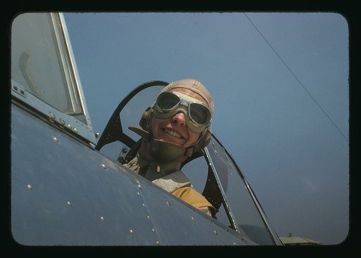 Marine lieutenant, glider pilot in training, ready for take-off at Page Field, Parris Island, S.C.