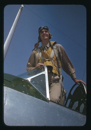 Marine Corps lieutenant studying glider piloting at Page Field, Parris Island, S.C.