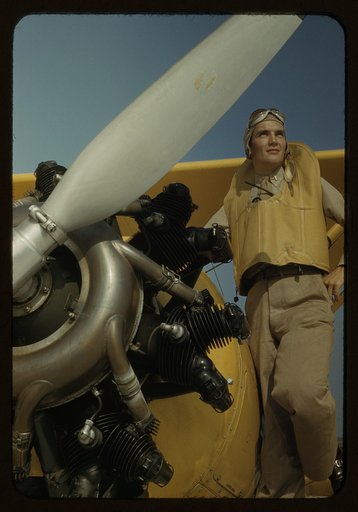 Marine lieutenant, pilot with the power towplane for the training gliders at Page Field, Parris Island, S.C.