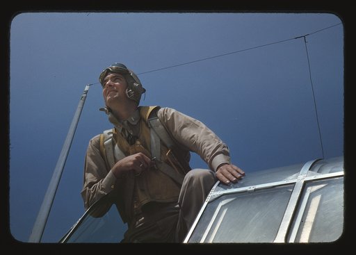Marine Corps lieutenant studying glider piloting at Page Field, Parris Island, S.C.