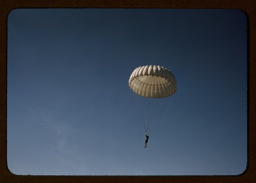 Marine parachuting at Parris Island, S.C.