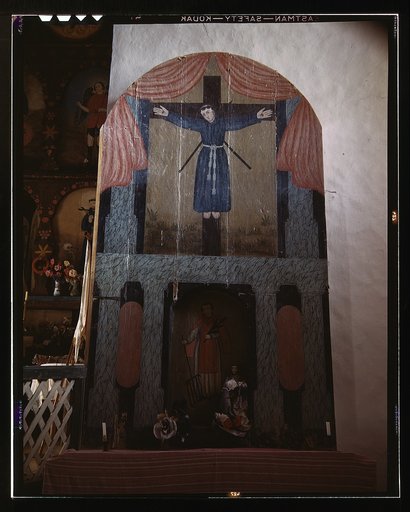 Side altar in the church dedicated to San Lorenzo and San Felipe de Jesus, Trampas, New Mexico