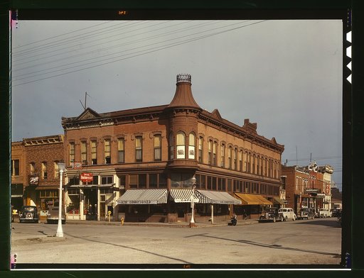 Street corner, Dillon, Mont. Dillon is the trading center for a prosperous cattle and sheep country