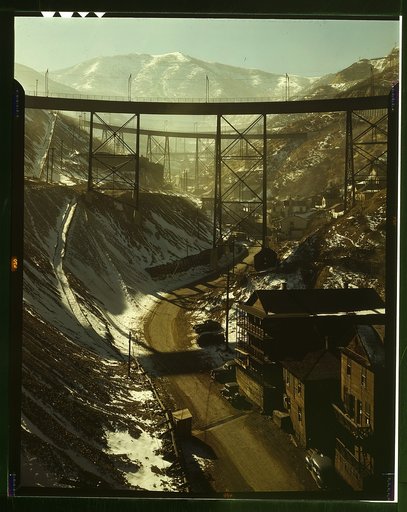 Carr Fork Canyon as seen from "G" bridge, Bingham Copper Mine, Utah