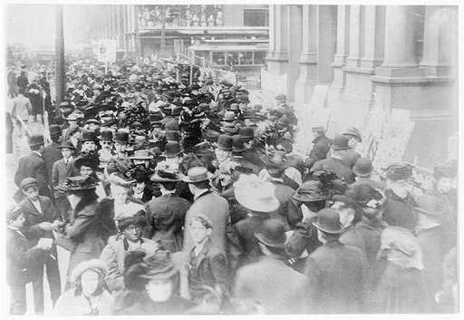 Crowds buying Christmas trinkets on the street for the folks at home