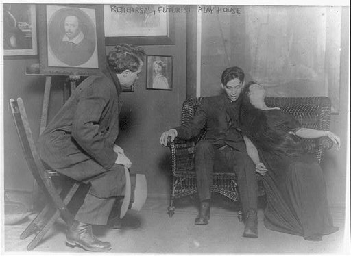 Rehearsal scene at Futurist Play House, possibly in NYC