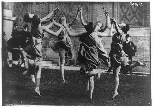 Morgan Dancers in Pyrrhic dance at Carnegie Tech. Pittsburg. 191-?