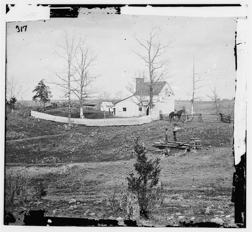 Bull Run, Va. William N. Thornton's [i.e., Thornberry] house on the route to Sudley Ford