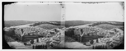 Yorktown, Va. Confederate sandbag fortifications