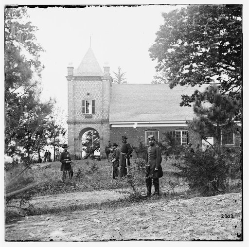 White House Landing, Va., vicinity. St. Peter's Church, with Federal soldiers