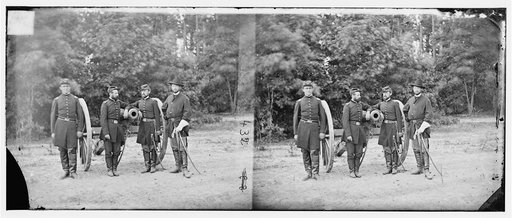 Fair Oaks, Va., vicinity. Capt. Horatio G. Gibson (second from left) and officers of his battery