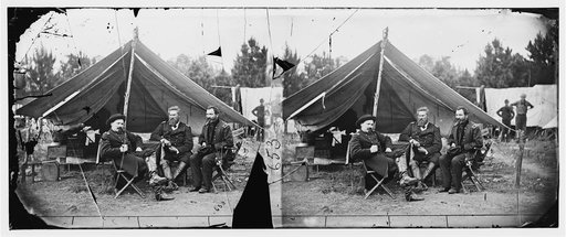 Harrison's Landing, Va. Col. Albert V. Colburn, Col. Delos B. Sacket, and Gen. John Sedgwick