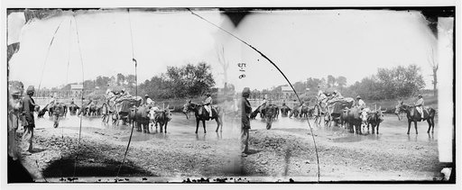Rappahannock River, Va. Fugitive African Americans fording the Rappahannock
