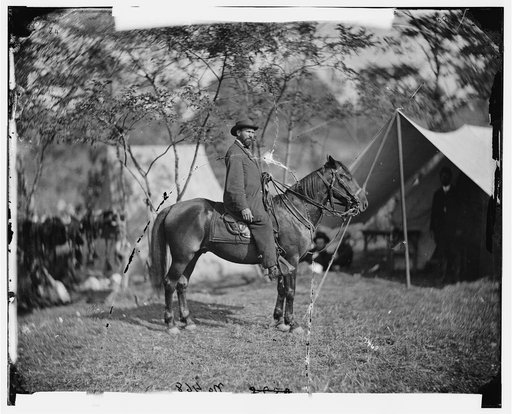 Antietam, Md. Allan Pinkerton ("E.J. Allen") of the Secret Service on horseback