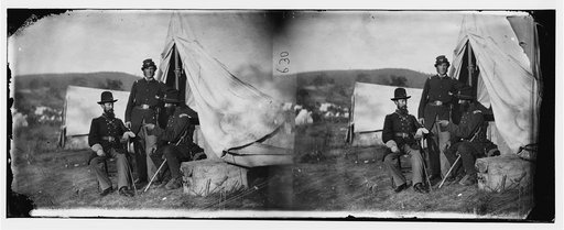 Antietam, Md. Col. John S. Crocker, Lt. Col. Benjamin C. Butler, and adjutant of 93d New York Volunteers