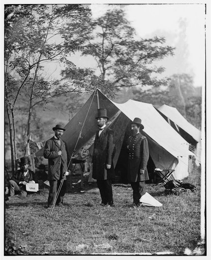 Antietam, Md. Allan Pinkerton, President Lincoln, and Maj. Gen. John A. McClernand