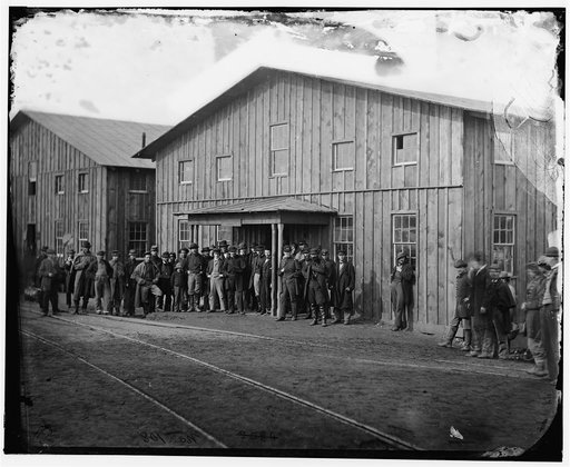 Aquia Creek Landing, Va. Personnel in front of Quartermaster's Office