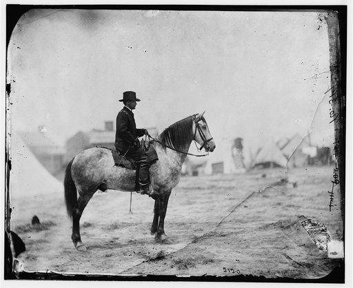 Falmouth, Va. Gen. Alfred Pleasonton on horseback