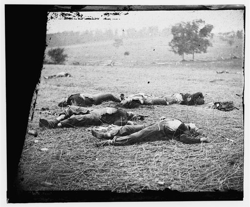 Gettysburg, Pa. Bodies of Federal soldiers, killed on July 1, near the McPherson woods