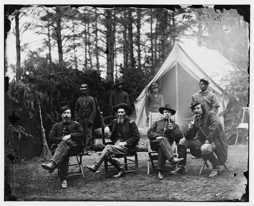 Brandy Station, Va. Capt. James M. Robertson and staff, 1st Brigade, Horse Artillery