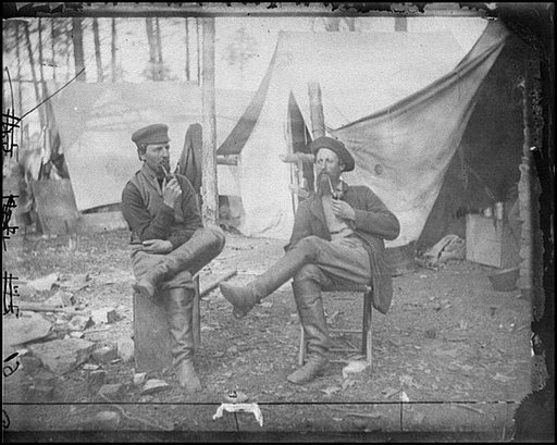 Brandy Station, Va. Two men "discussing the probabilities of the next advance"
