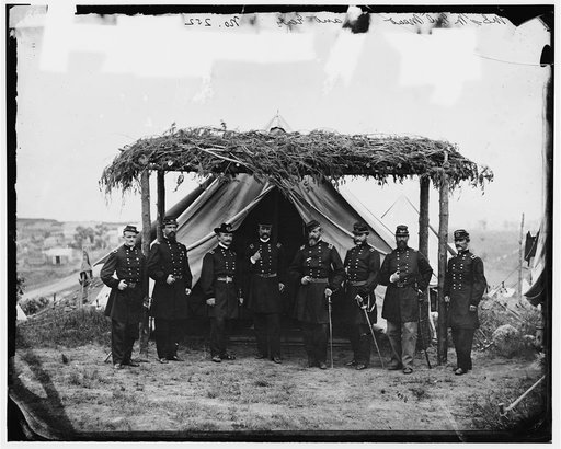 Portrait of Maj. Gen. George G. Meade, officer of the Federal Army, and Generals of the Army of the Potomac, vicinity of Washington, D.C., June 1865