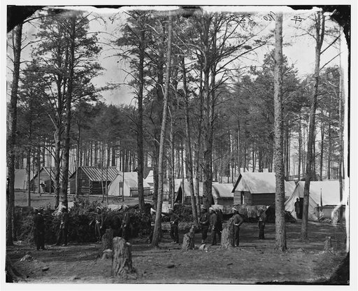 Brandy Station, Va. Camp at Army of the Potomac headquarters; Zouaves in foreground