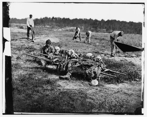 Cold Harbor, Va. African Americans collecting bones of soldiers killed in the battle