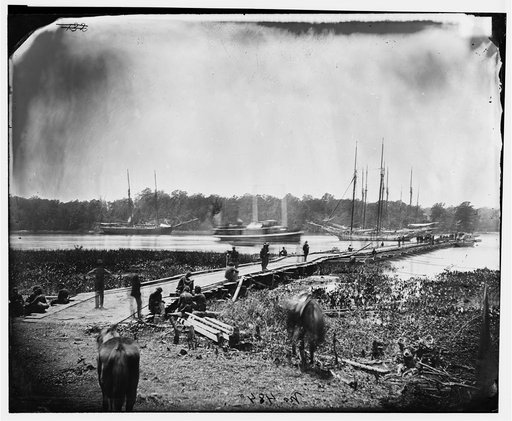 James River, Va. Pontoon bridge
