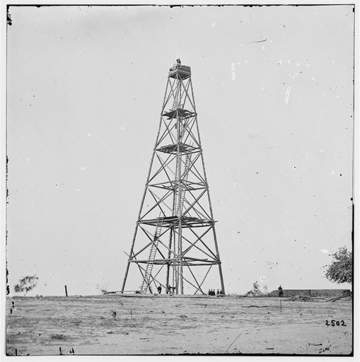 Bermuda Hundred, Va. Signal tower on left of the line near the Appomattox River