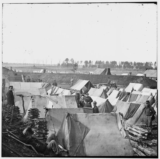 Fort Burnham, Va. Encampment and earthworks