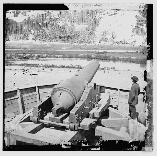 James River, Va. Confederate gun emplacement above Dutch Gap