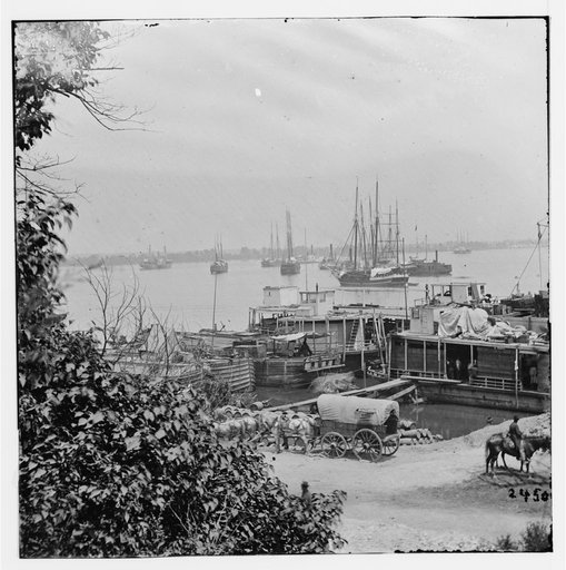 City Point, Va. View of waterfront with Federal supply boats