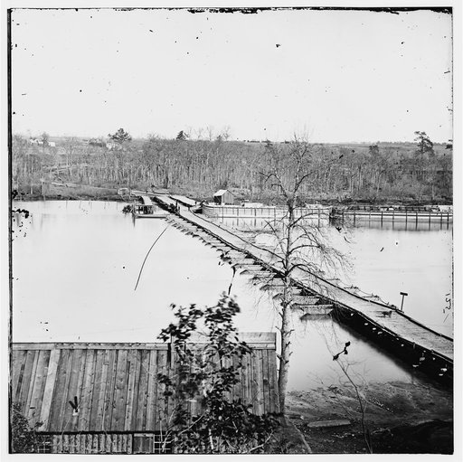 Broadway Landing, Va. Pontoon bridge across the Appomattox