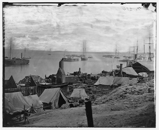 City Point, Va. Wharves after the explosion of ordnance barges on August 4, 1864
